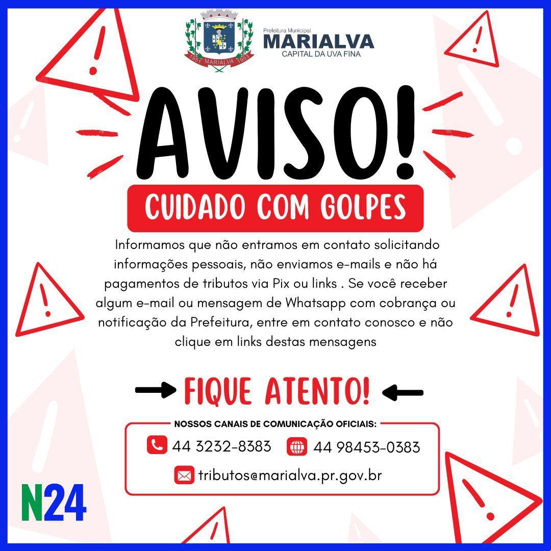 Cuidado! Golpistas estão se passando pela Prefeitura de Marialva