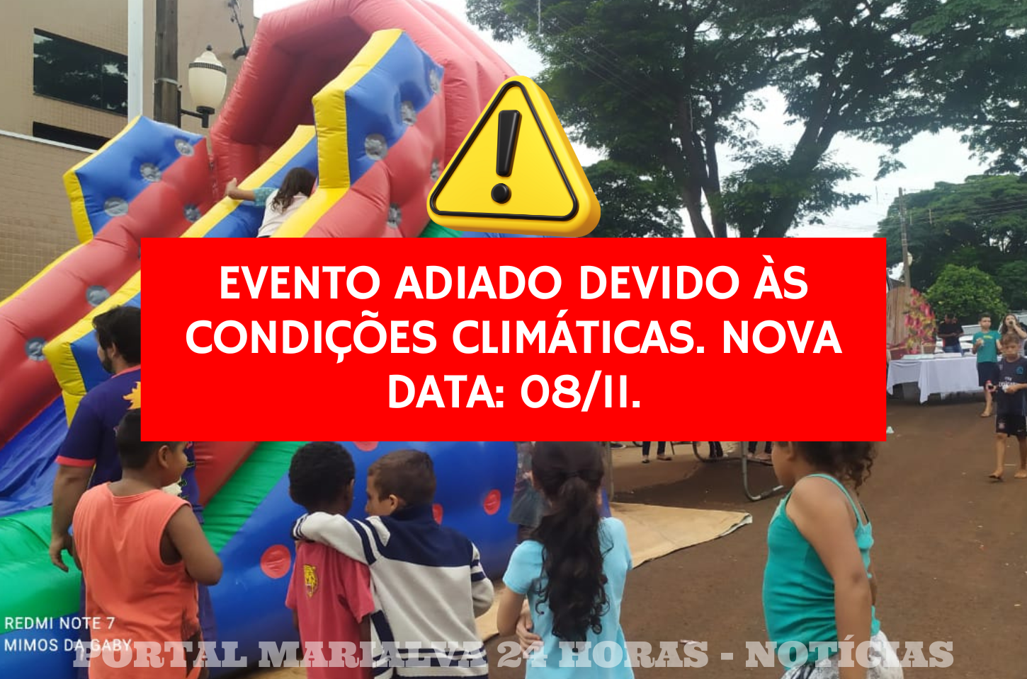 Evento Adiado Devido às Condições Climáticas. Nova Data: 08/11.