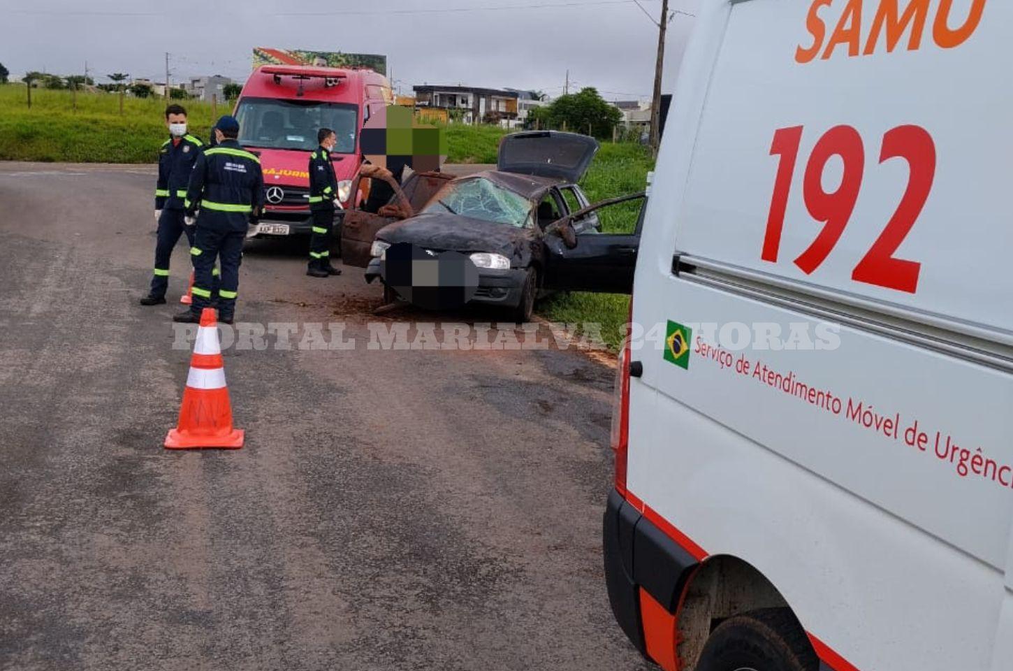 Capotamento mobiliza equipes de socorro na alça de acesso a Marialva na manhã desta sexta (2)