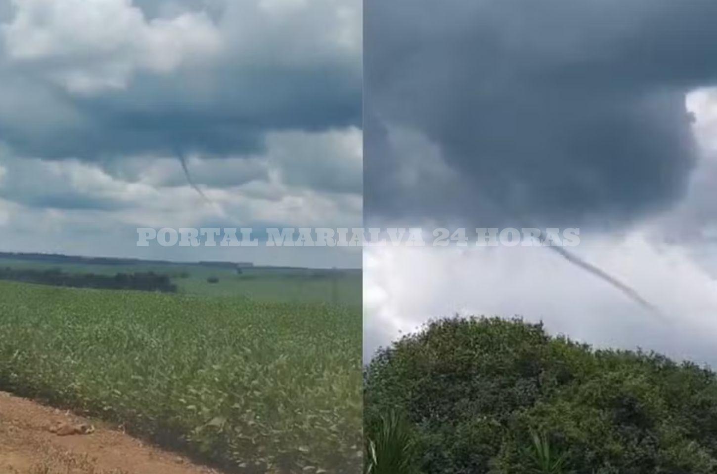 Veja o vídeo: Nuvem funil é registrada em Arapongas e assusta moradores; fenômeno é o terceiro no Paraná em 30 dias