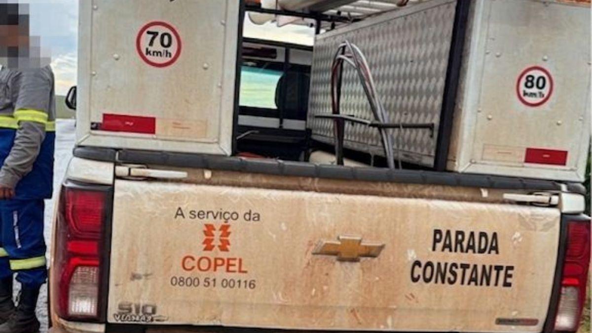PRE recupera caminhonete com alerta de furto de São Paulo; veículo estava caracterizado como prestador de serviços da Copel