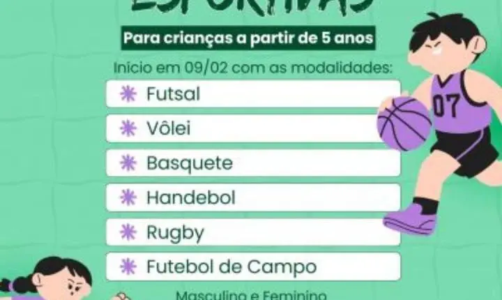 Prefeitura de Marialva abre inscrições para escolinhas esportivas gratuitas; aulas começam dia 9